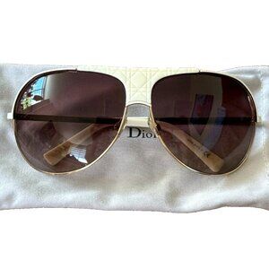 Christian Dior My Lady Dior - Women’s Sunglasses White & Gold w/ Case VVPD8